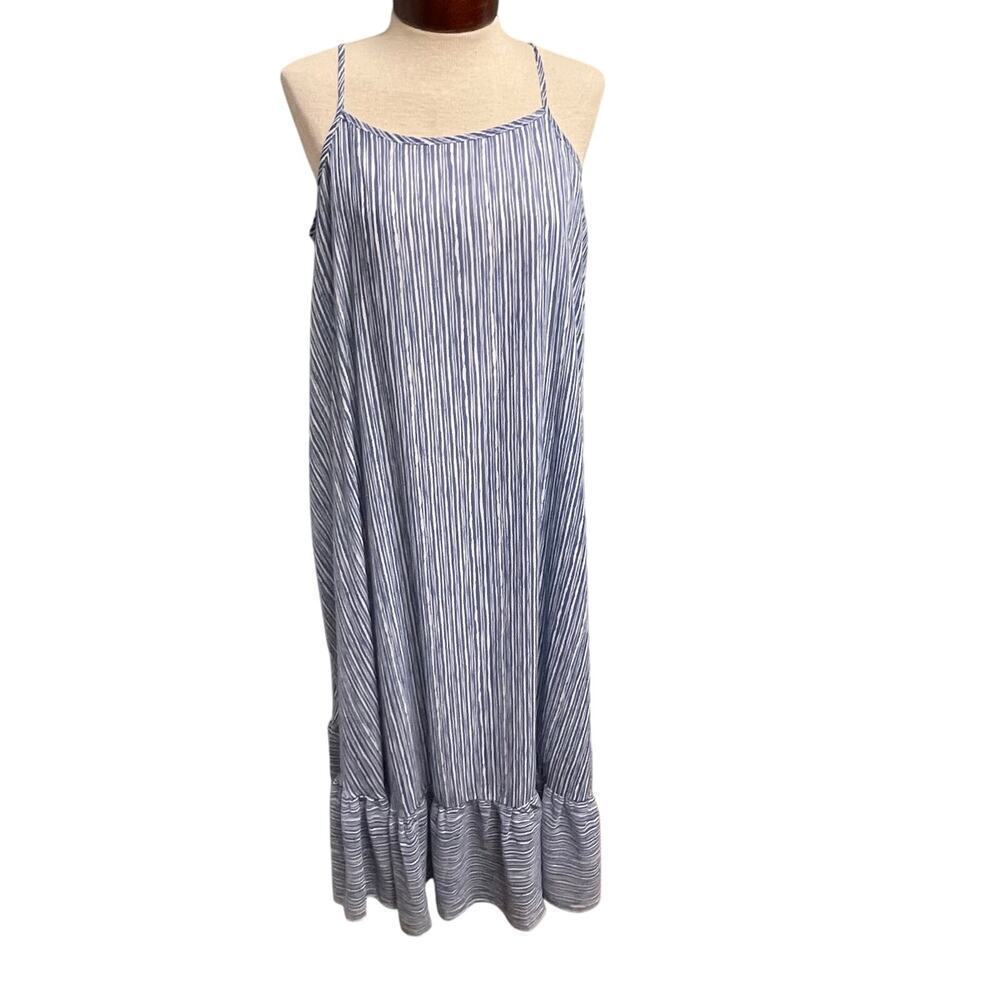 Mudpie NEW Striped Maxi Adora Tank Style Dress Size Medium Casual Flowy Coastal